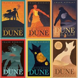Book cover of Frank Herbert Dune Series Collection 6 Books Collection Set (Children Of Dune, God Emperor,Heretics,Chapter House,Messiah,50th anniversary edition)
