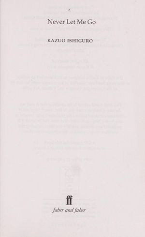 Book cover of Never let me go