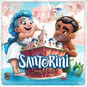 Board game cover of Santorini 2nd e.